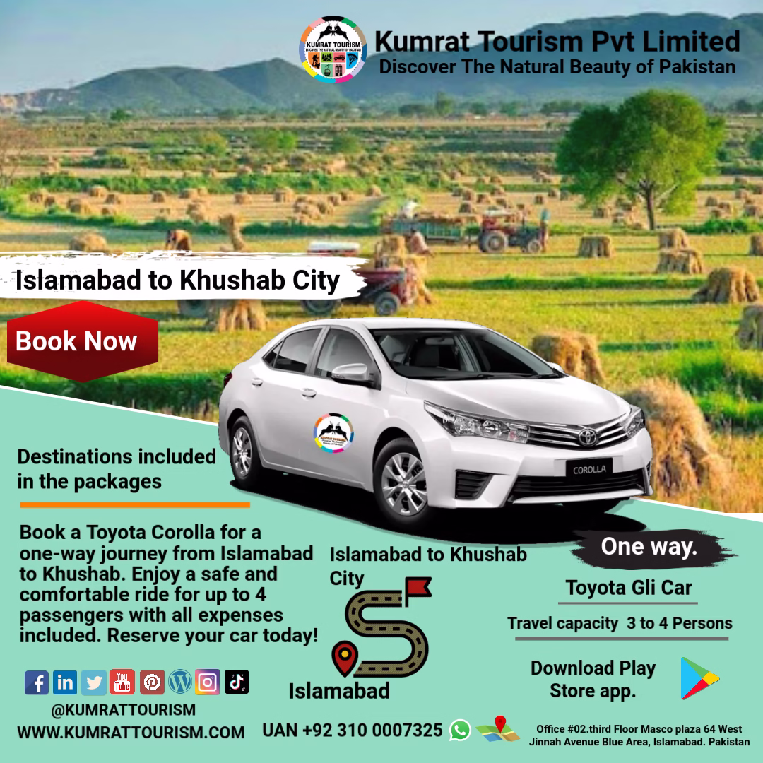 Islamabad to Khushab Rent a Car - Toyota Corolla