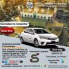 Islamabad to Sargodha Rent Car Toyota Corolla.