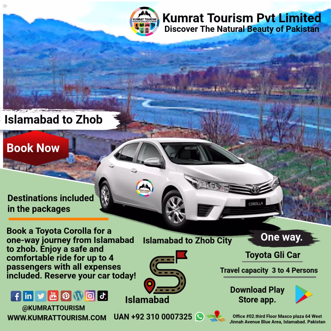 Islamabad to Zhob Rent A Car
